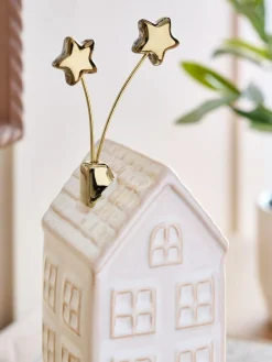 Next White Ceramic Winter House Ornament^ Ornaments