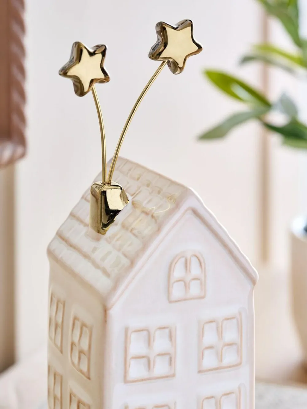 Next White Ceramic Winter House Ornament^ Ornaments