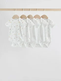 Sale Next White Character 5 Pack Baby Short Sleeve Bodysuits