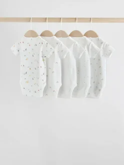 Sale Next White Character 5 Pack Baby Short Sleeve Bodysuits