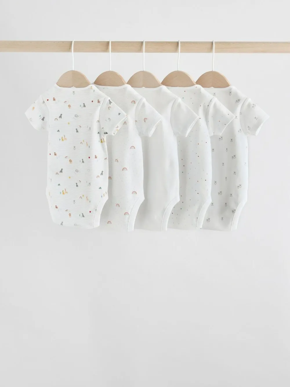 Sale Next White Character 5 Pack Baby Short Sleeve Bodysuits