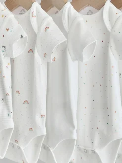 Sale Next White Character 5 Pack Baby Short Sleeve Bodysuits