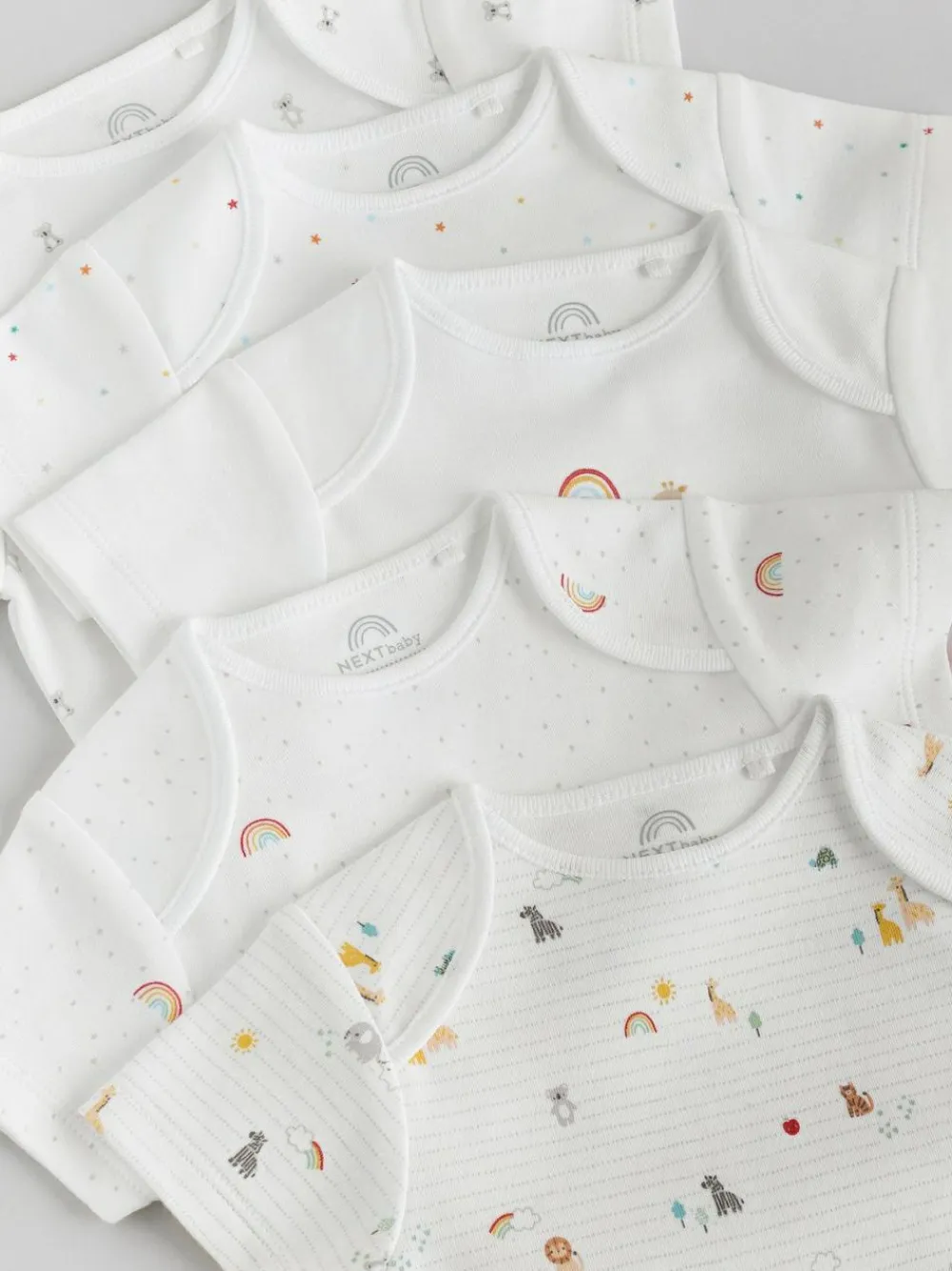 Sale Next White Character 5 Pack Baby Short Sleeve Bodysuits