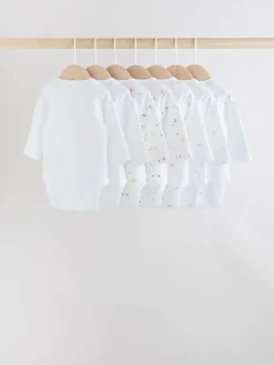 Next White Character 7 Pack Long Sleeve 100% Cotton Baby Bodysuits