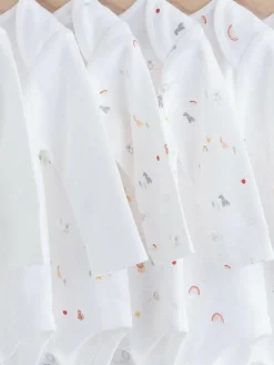 Next White Character 7 Pack Long Sleeve 100% Cotton Baby Bodysuits