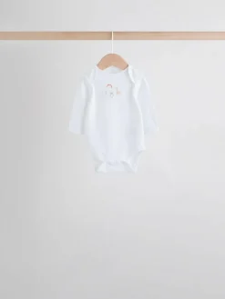Next White Character 7 Pack Long Sleeve 100% Cotton Baby Bodysuits
