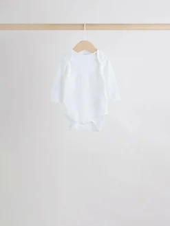 Next White Character 7 Pack Long Sleeve 100% Cotton Baby Bodysuits