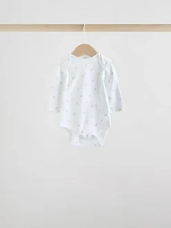 Hot Next White Character 5 Pack Long Sleeve 100% Cotton Baby Bodysuits