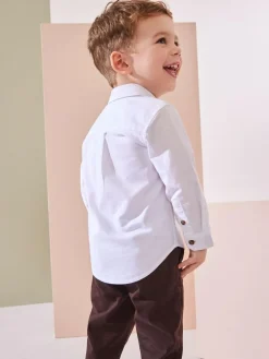 Outlet Next White Character Long Sleeve Long Sleeve Oxford Shirt (3mths-7yrs)