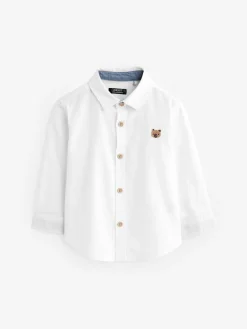 Outlet Next White Character Long Sleeve Long Sleeve Oxford Shirt (3mths-7yrs)