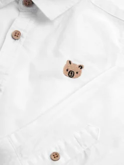 Outlet Next White Character Long Sleeve Long Sleeve Oxford Shirt (3mths-7yrs)