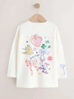 Sale Next White Charm Long Sleeve Sequin Top (3-16yrs)
