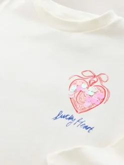 Sale Next White Charm Long Sleeve Sequin Top (3-16yrs)