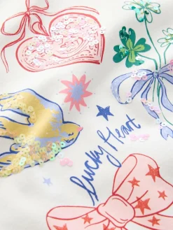 Sale Next White Charm Long Sleeve Sequin Top (3-16yrs)