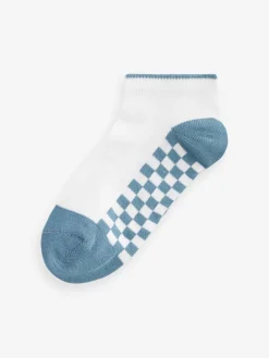Best Next 7 Pack Cotton Rich Trainer Socks White Checkerboard