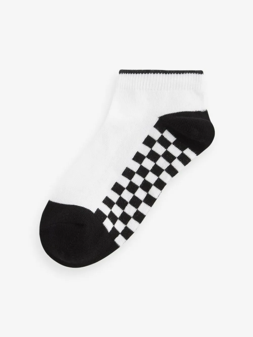Best Next 7 Pack Cotton Rich Trainer Socks White Checkerboard