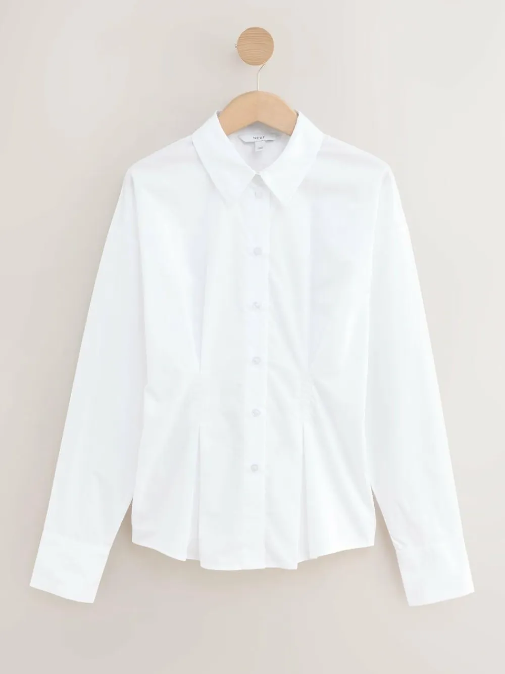 Next Cinched Waist Fitted Shirt White