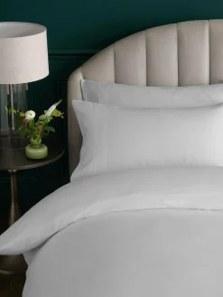 Hot Next White Collection Luxe 300 Thread Count 100% Cotton Sateen Satin Stitch Luxury Duvet Cover And Pillowcase Set