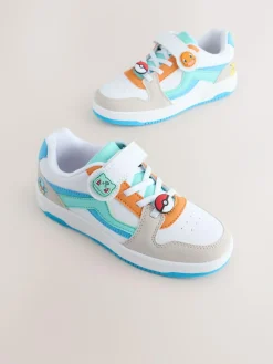 New Next White Colourblock Pokemon Elastic Lace Trainers