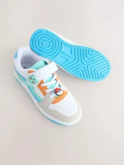 New Next White Colourblock Pokemon Elastic Lace Trainers