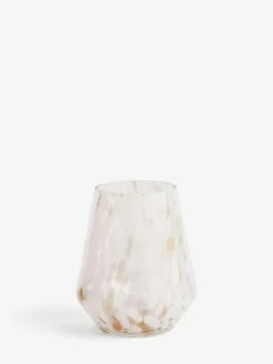 Next White Confetti Glass Candle Holder Hurricane^ Candle Holders & Lanterns