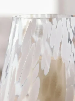 Next White Confetti Glass Candle Holder Hurricane^ Candle Holders & Lanterns