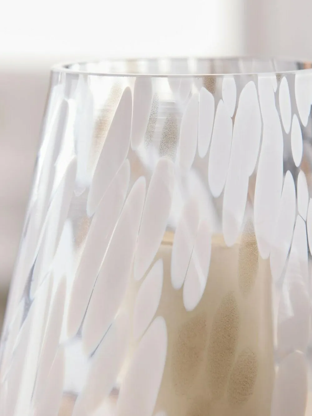 Next White Confetti Glass Candle Holder Hurricane^ Candle Holders & Lanterns