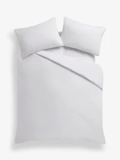 Outlet Next Cotton Rich Piped Duvet Cover and Pillowcase Set White