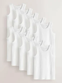 Sale Next Cotton Vests 10 Pack (1.5-16yrs) White