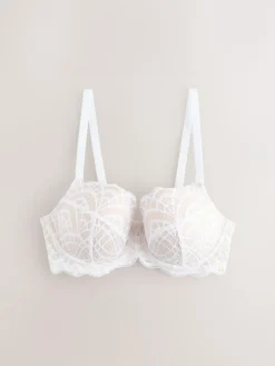 New Next DD+ Pad Balcony Lace Bra White