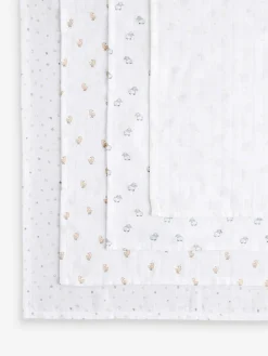 Clearance Next Baby Muslins Cloths 4 Pack White Delicate Animal