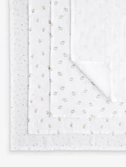 Clearance Next Baby Muslins Cloths 4 Pack White Delicate Animal