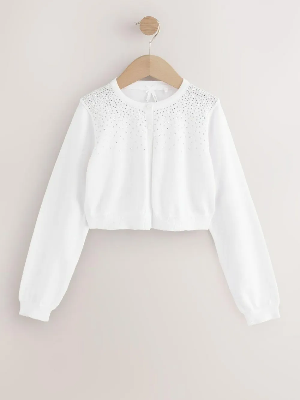 Online Next White Diamante Occasion Shrug (3-16yrs)