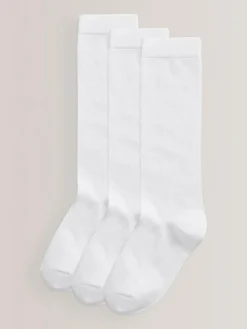 Next White Diamond 3 Pack Cotton Rich Knee High School Socks^ Socks & Tights|Socks & Tights