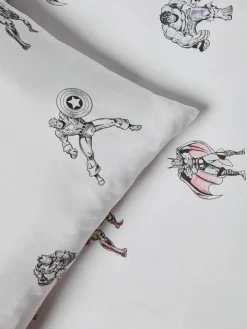 Next White Disney Marvel Avengers 100% Cotton Duvet Cover and Pillowcase Set