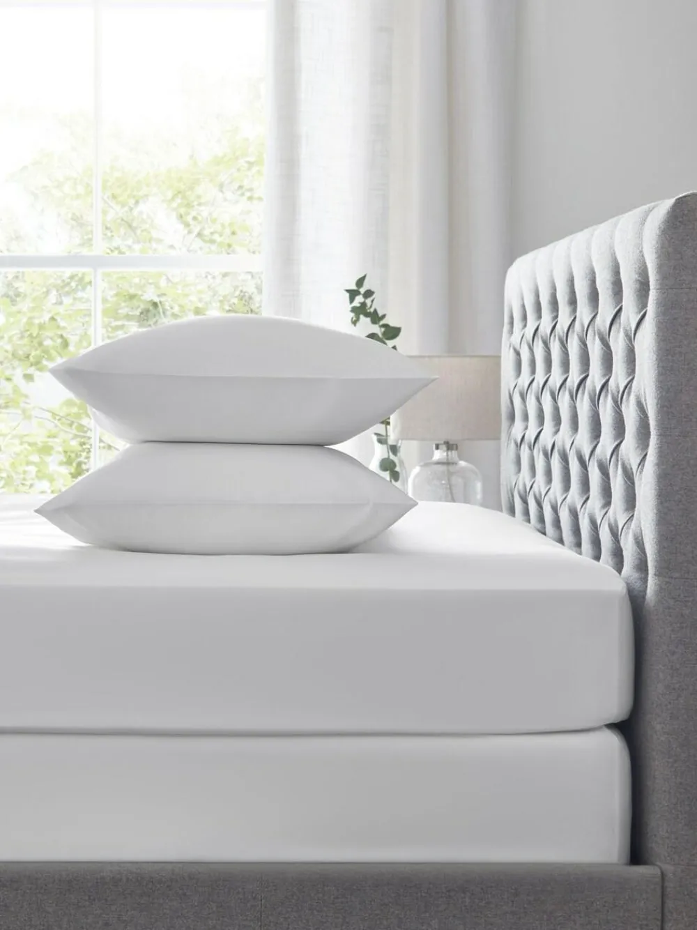 Hot Next White Easy Care Polycotton 2 Pack Sheet