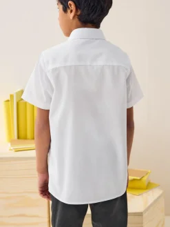 Clearance Next White Easy Fastening Short Sleeve School Shirts 2 Pack (3-16yrs)