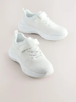 Discount Next Elastic Lace-Up Trainers White