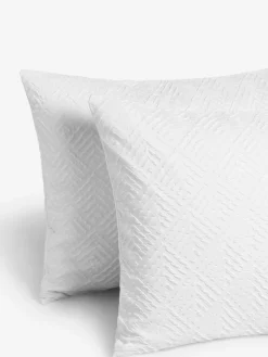 Next Embossed Geometric Duvet Cover And Pillowcase Set White