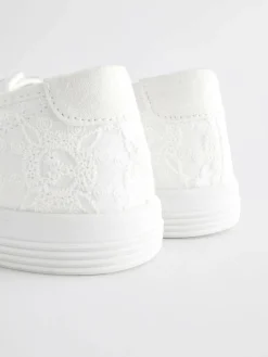 Next Embroidered Laceless Canvas Slip On Trainers^Women Sneakers