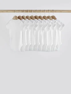 Next White Essential 10 Pack Short Sleeve Bodysuits^BOY Baby Girls|Unisex