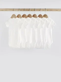 Hot Next White Essential 7 Pack Short Sleeve Bodysuits