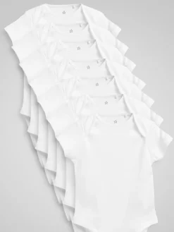 Hot Next White Essential 7 Pack Short Sleeve Bodysuits