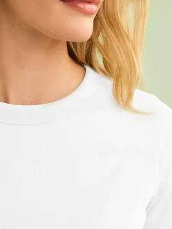 Online Next White Essential Pure Cotton Short Sleeve Crew Neck T-Shirt