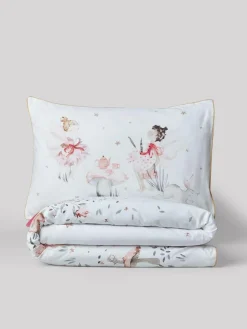 Outlet Next Printed Polycotton Duvet Cover and Pillowcase Bedding Set White Fairy Forest