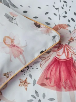 Outlet Next Printed Polycotton Duvet Cover and Pillowcase Bedding Set White Fairy Forest