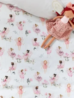 Outlet Next Printed Polycotton Duvet Cover and Pillowcase Bedding Set White Fairy Forest