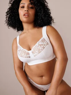 Online Next F-K Ultimate Comfort Cup Padded Strap Non Pad Non Wired Bra with Side Support White