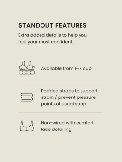 Online Next F-K Ultimate Comfort Cup Padded Strap Non Pad Non Wired Bra with Side Support White