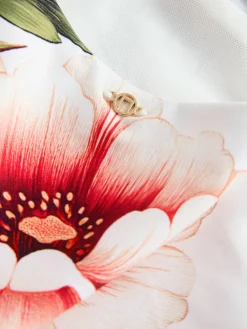 Next White Floral Bandeau Tummy Control Tankini Top^Women Swimwear